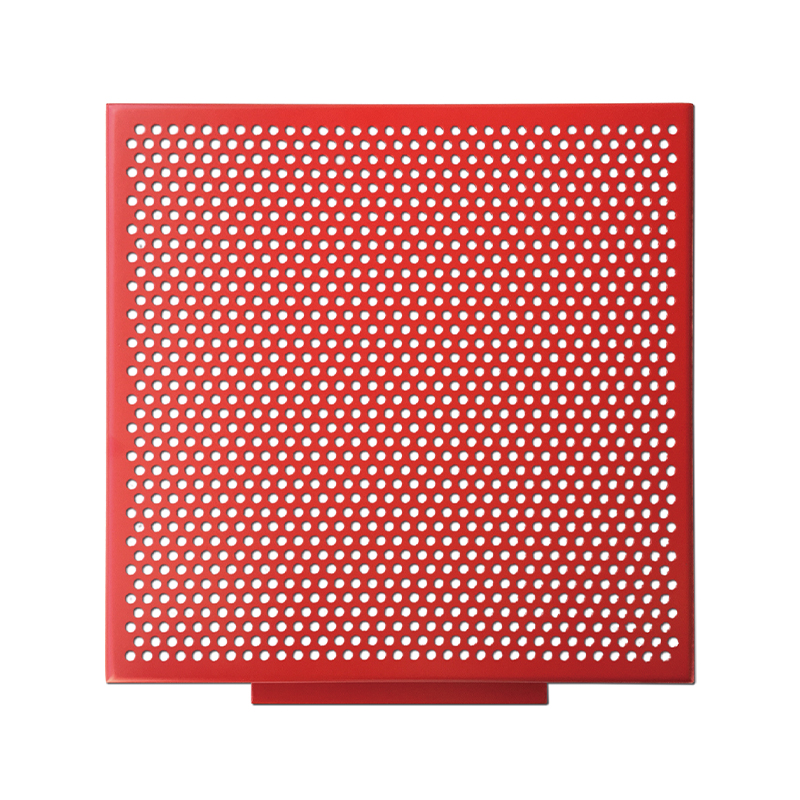 How does perforated aluminum veneer reshape the artistic expression of building facades through the interplay of light and shadow and geometric order?